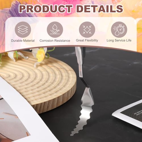 MECCANIXITY 2pcs HM#4 Palette Knives 19mm Width Stainless Steel Spatula Painting Pallet Knife with Stainless Steel Handle for Oil Painting Acrylic Canvas Mixing Spreading - style: HM#4 + 19mm