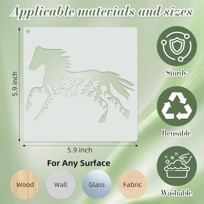 Animal Flower Stencils for Crafts Reusable 15Pcs Stencils(5.9X5.9 Inch) - color: Animal 9