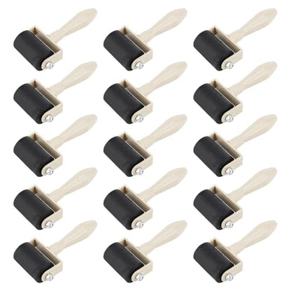 15Pcs Printmaking Brayer Rubber, Relief Printing Brayers Plastic Brayer Brayer Rollers Art Craft Roller for Printmaking,Ink,Wallpapers Stamping Gluing