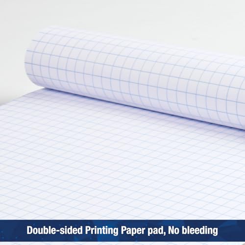 Woodlake Graph Paper Pads 8.5 x 11, 4x4 Quad Ruled, Premium Thick Paper Made In USA, No Ink Bleeding, 50 Sheets Per Pad,6 pack, Micro-Perforated Graph Paper Notebook - color: White, size: 8.5 x 11 Graph Ruled