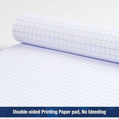 Woodlake Graph Paper Pads 8.5 x 11, 4x4 Quad Ruled, Premium Thick Paper Made In USA, No Ink Bleeding, 50 Sheets Per Pad,6 pack, Micro-Perforated Graph Paper Notebook - color: White, size: 8.5 x 11 Graph Ruled