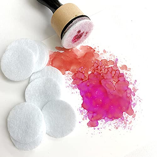 Briartw Alcohol Ink Blower Applicator Tool Set, Include 1 Round Blending Tool,1 Air Blower Mini Ink Blower,50 Felts Replacement Foams Mini Blending Tool for Card Making Embossing Painting Rendering - color: 1 Tool+1 Air Blower+2 Flat Foams+50 Felt