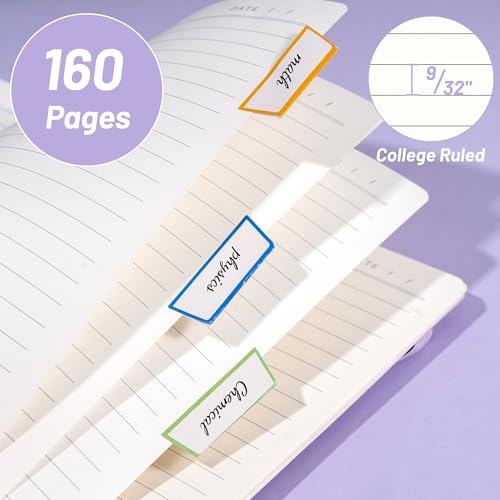Yoment Spiral Notebook College Ruled A5 Spiral Bound Journal 160 Pages | 100 GSM Thick Paper Plastic Hardcover Spiral Notebook 5x7 Wire Bound Notebooks for Work School Office Supplies, Purple - color: Purple, style: C - Line - A5