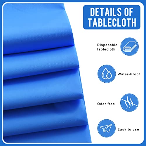Eleclassi Royal Blue 12 Pack Premium Disposable Plastic Tablecloth 54 x 108 Inch - Waterproof Disposable Tablecloth for Rectangle Tables Up to 8 Feet in Length - Plastic Table Cloth Disposable - color: Royal Blue, size: 12 Pack Rectangle