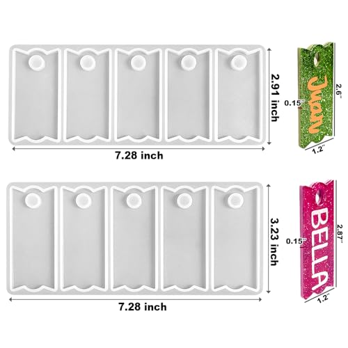 RESINWORLD 10-Cavity 20oz/30oz & 40oz Name Plate Silicone Mold, Cup Topper Mold for Resin Casting