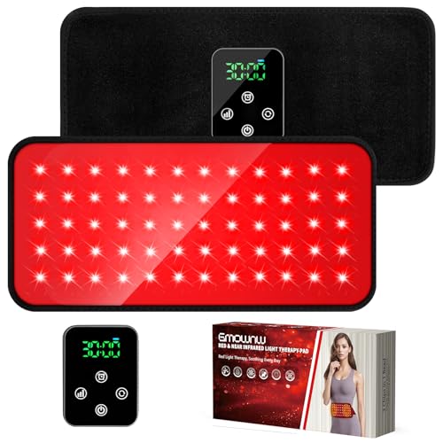 Cordless Red Light Therapy Belt, 3000mAh Battery Rechargeable Magnetic LED Screen Controller, Portable & Cordless, 12.4" * 5.7" Cordless Infrared Red Light Therapy for Body Back Knee Leg - size: M
