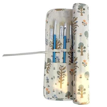 Paint Brush Holder Storage 20 Slots,Art Brush Roll Canvas Pouch,Roll Up Brush Bag Case,Paint Storage Canvas Pouch for Watercolor Gouache