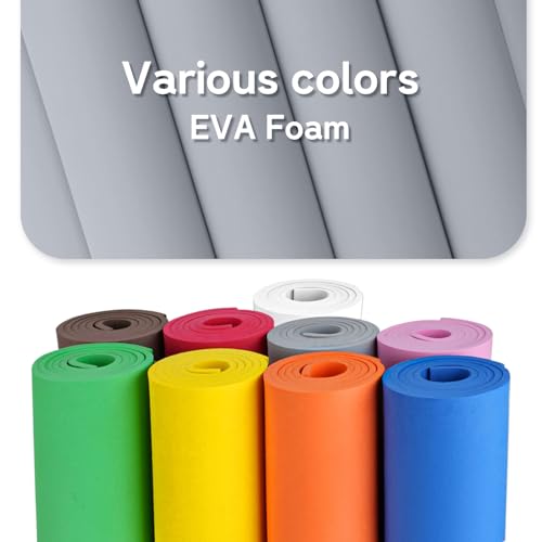 Do²ping Gray Eva Foam Sheets Roll, 10mm EVA Craft Foam 39''x13.9'' High Density 86kg/m3 for Halloween Cosplay DIY Project - color: Gray, size: Thickness 10mm