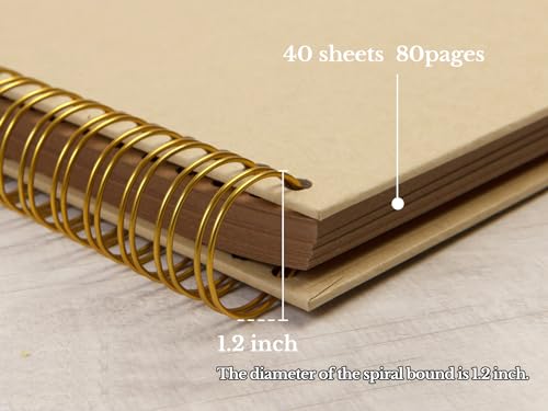 potricher 8 x 8 Inch DIY Scrapbook Album 80 Pages with Kraft Paper, Yellow - color: Yellow, size: 8 Inch 80 Pages