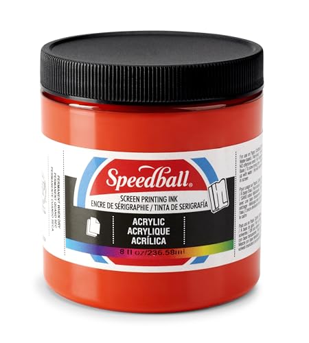 Speedball 004625 Acrylic Screen Printing Ink, 8 fl. oz., Fire Red - color: Fire Red