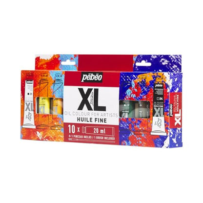 PEBEO Pébéo Fine XL Oil Paint Set, 10 x 20 ml + Brush, Complementary Colours - size: 10 x 20 ml + Brush