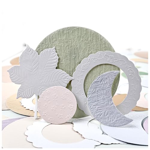 Scrapbook Embellishments Decorative Paper for Crafts, Journaling | 52 Pcs DIY Cutout Craft Paper for Junk Journals, Card Making, Wedding Album - color: Embossing Textured Cutout Paper