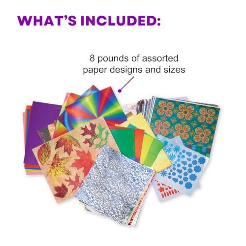 Roylco Paper Remnants Value Pack R15003 – 8 lbs Assorted Mixed Craft Paper, Bulk Collage & Art Supply Kit for Classroom, Kids & Teachers