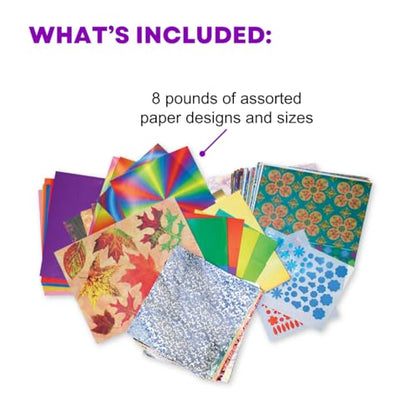 Roylco Paper Remnants Value Pack R15003 – 8 lbs Assorted Mixed Craft Paper, Bulk Collage & Art Supply Kit for Classroom, Kids & Teachers