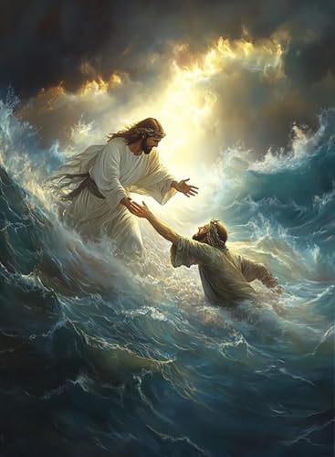 Jesus Paint by Numbers Kit for Adults Framed Canvas 12X16 in, Frameworkless | Easy Adult Paint by Number Kits on Canvas DIY Christianity Painting for Beginners Art by Numbers for Home Wall Decor Gift - color: YH02803
