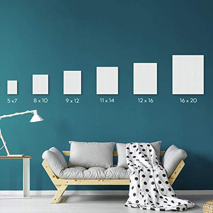 ARTEZA Canvases for Painting, Pack of 14, 8 x 10 Inches, Blank White Canvas Panels, 100% Cotton, 12.3 oz Gesso-Primed, Art Supplies for Acrylic Pouring and Oil Painting - size: 8 x 10 (Pack of 14)