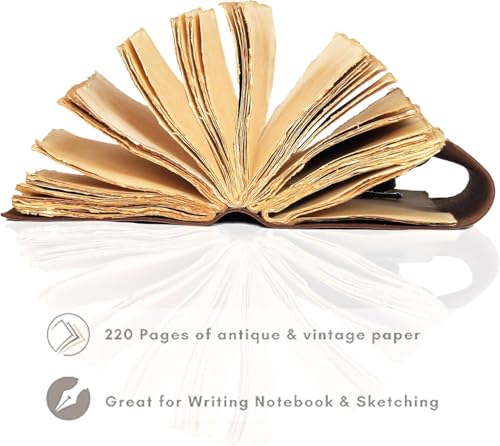 cuero Compass Vintage Leather Journal Antique Handmade Bound Journal with Deckle Edge Paper Diary Leather Sketchbook Drawing Journal Notebook Great Gift Men & Women (Caramel Brown, 11X8 Inch) - size: 11 Inch X 8 Inch