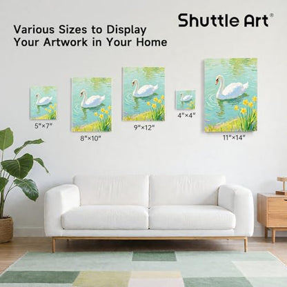 Shuttle Art Canvas for Painting, 15 Pack Multi-Size 4x4/5x7/8x10/9x12/11x14 Inch, Stretched Canvas, 100% Cotton, Primed White Blank Art Canvases, Ideal for Acrylic Oil Acrylic Pouring - size: 15 Multi Pack-4x4", 5x7", 8x10", 9x12", 11x14"