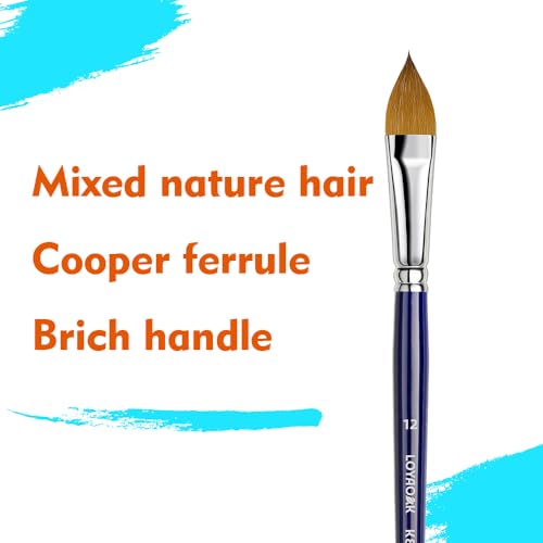 Synthetic Sable and Nature Hair Blend Watercolor Brushes-18pcs Soft Sable Hair Paint Brush Set- Round Tip, Flat, Filbert, Dagger, Fan, Angular, Cat’s Tongue and Liner - size: 18pcs