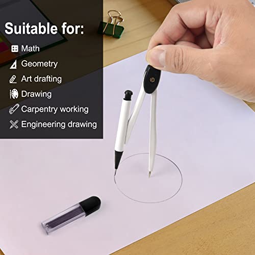 50 Packs Basic Geometry Compass In Bulk,Mechanical Pencil Desiged with Etra Lead,Student Drawing Tools Compass Math Compass Set (Colorful) - color: Colorful