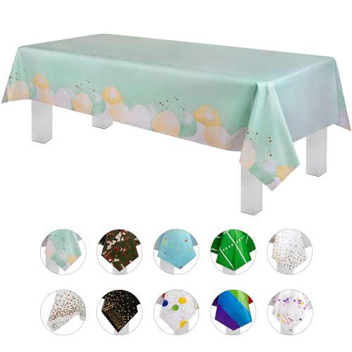 Grandipity Party Balloon Birthday 3 Pack Premium Disposable Plastic Tablecloth 54 Inch. x 108 Inch. Rectangle Table Cover - color: Balloons, size: 54" x 108" - 3 Pack