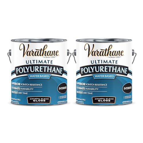 Varathane Ultimate Gloss Clear Polyurethane | Water-Based, Interior Wood, Crystal Clear Protection, Scratch & Stain Resistance, Durable Finish, Gallon - color: Gloss, size: 4 Quart (Pack of 2)