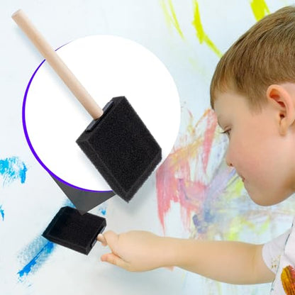 HINZIC 7Pcs Foam Paint Brushes, 2.97x6.29in, Black - size: 2 inch