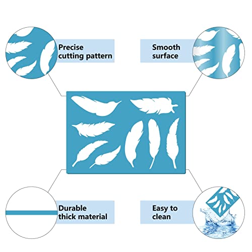 GORGECRAFT 2 Styles Jewelry Shape Template Reusable Earrings Making Plastic Feather Cutouts Cutting Stencil Lapidary Templates for Cabochons Bracelets Earrings Making Jewelry DIY Crafts 5x3.5 inch - style: Contemporary