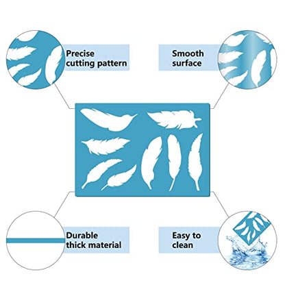 GORGECRAFT 2 Styles Jewelry Shape Template Reusable Earrings Making Plastic Feather Cutouts Cutting Stencil Lapidary Templates for Cabochons Bracelets Earrings Making Jewelry DIY Crafts 5x3.5 inch - style: Contemporary