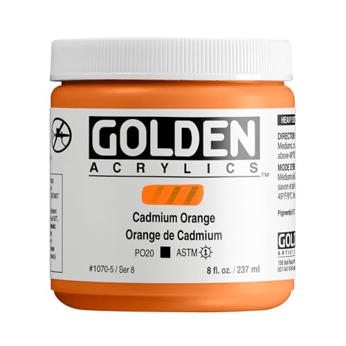 GOLDEN Heavy Body Acrylics, Cadmium Orange, 8 fl. oz. Jar