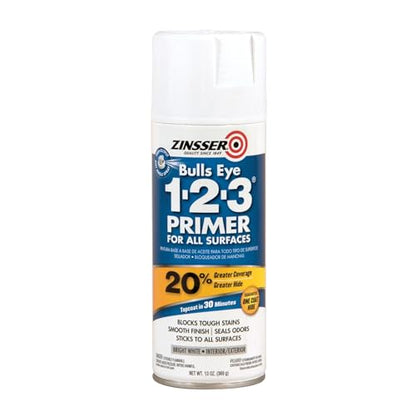 Zinsser 02008 Bulls Eye 1-2-3 All Surface Spray Primer, 13 oz, White - color: White, size: 13 oz. Spray (Pack of 1)