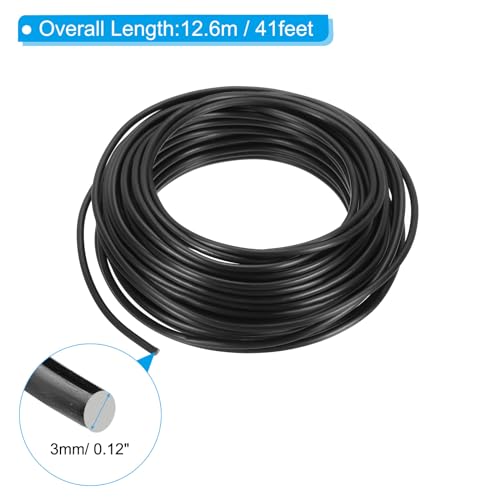 PATIKIL 3mm x 41ft Bonsai Training Wire,Floral Wire Stems Anodized Aluminum Tree Wire for Gardening Branch Fixing,Black - color: Black, size: 3 mm x 12.5 m