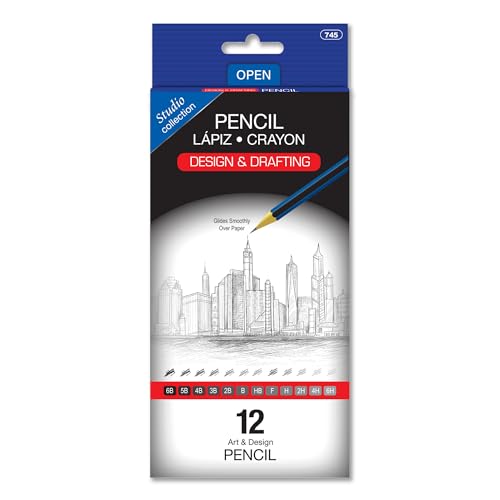 BAZIC PRODUCTS Drawing Drafting Pencils, 6B to 6H Graphite, 24-Box | graphite grades 6B to 6H, sketching, shading, fine art, technical drawing, design work - size: 1 Count (Pack of 24)