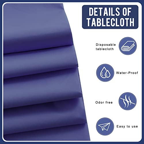 Eleclassi Navy Blue 6 Pack Premium Disposable Plastic Tablecloth 54 x 108 in - Plastic Table Cloth Disposable Tablecloth for Rectangle Table Up to 8 Feet - color: Navy Blue