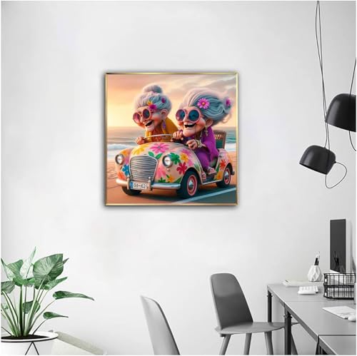 Hestarcul Paint by Numbers Kits for Adults,Grandma Easy Adult Painting by Number on Canvas for Beginner,Car DIY Watercolor Painting for Gift Home Decor Relax. - color: car-Framed