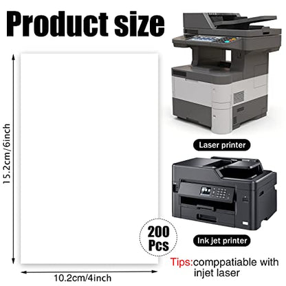 200 Pack 4x6 White Cardstock Paper, 80Lb Blank Cards for Printing