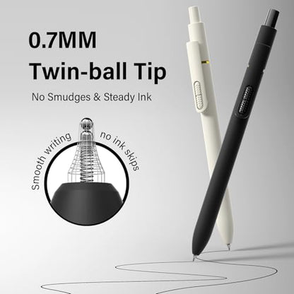 0.7mm Gel Pens Black Ink, 8 Pack Retractable Pens with Fidget Clip - color: Classic -8Pcs Black Ink