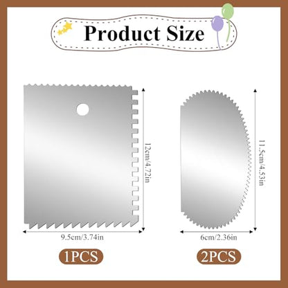 Yuomeaz 3 Pcs Metal Pottery Ribs, Stainless Steel Rib for Pottery, Serrated Rib Ceramics Tools, Serrated Clay Scraper for Potterys Sculpture