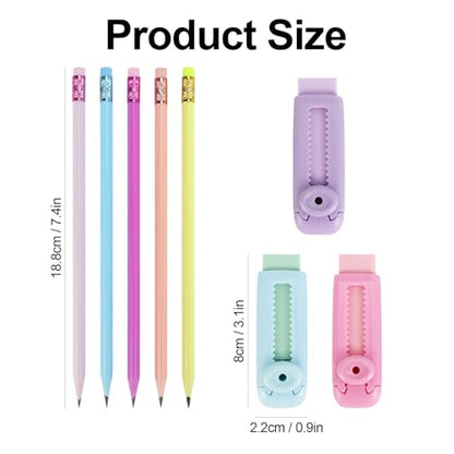 Buqoo 50 PCS Cute Wooden Lead Pencil Pro Art and Sketching Pencil Kit | Comes with 3 Push-Pull Refillable Erasers, Drawing Supplies, Charcoal Pencils, Charcoal Pencils for Drawing - color: Pink