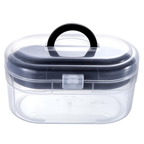 MyGift Clear Craft Storage Case with Tray, Portable Organizer Box | Clear storage case with removable tray organizes crafts, sewing supplies, first aid essentials, and small accessories