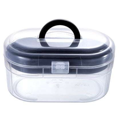 MyGift Clear Craft Storage Case with Tray, Portable Organizer Box | Clear storage case with removable tray organizes crafts, sewing supplies, first aid essentials, and small accessories