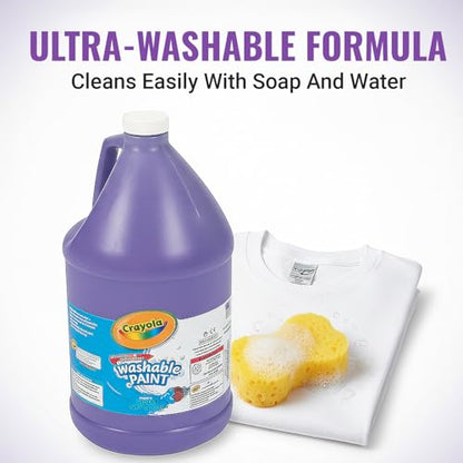 Crayola Washable Paint, Purple – 1 Gallon Non-Toxic School Paint for Kids’ Art, Classroom Projects & Crafts - color: Purple
