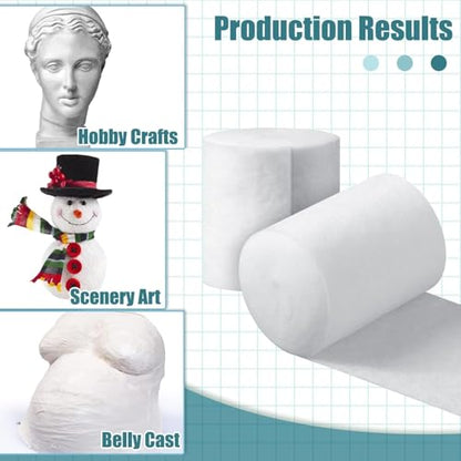 6 Rolls Cast Padding, Soft Cotton Padding Bandage Cast Use with Plaster Cloth Gauze Bandages for Halloween Wrap Bandages Art Projects Body Casts Hobby Craft, Individual Pack Bandage Wrap Rolled