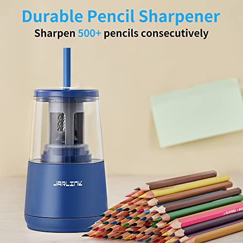 JARLINK Electric Pencil Sharpener, Heavy Duty Helical Blade, Auto Stop - color: Blue