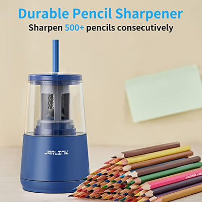 JARLINK Electric Pencil Sharpener, Heavy Duty Helical Blade, Auto Stop - color: Blue
