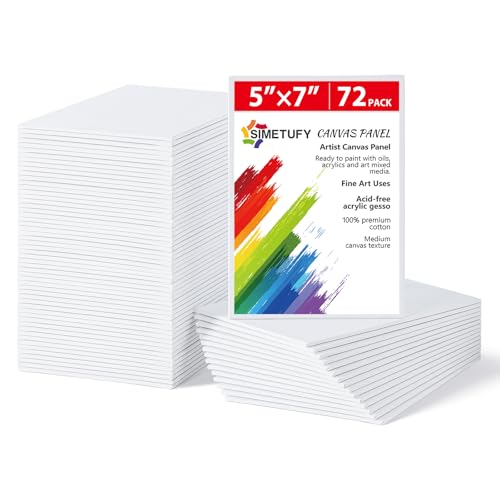 72 Pcs 5x7inch Small Canvas Boards for Kids Painting,Flat Panels | Gesso Primed Acid-Free 100% Cotton for Acrylics Oil Watercolor Tempera Paints - size: 5"x7" - 72 pack
