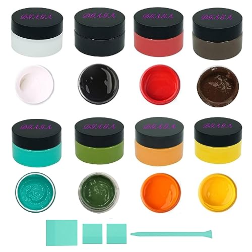 DGAGA 12PCS Chalk Paste with Mini Squeegees,Screen Printing Ink,Chalk Paste Paint for Stencils,Self Adhesive Silk Screen Stencils Paste Starter Kit,Chalkboard Paint for Craft DIY Home Art 50g/Jar - color: 12 Pcs Chalk Paste Starter Kit
