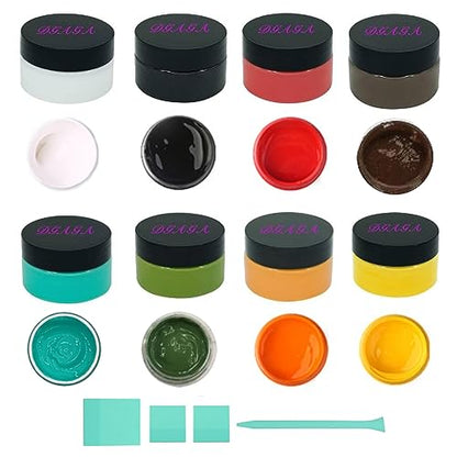 DGAGA 12PCS Chalk Paste with Mini Squeegees,Screen Printing Ink,Chalk Paste Paint for Stencils,Self Adhesive Silk Screen Stencils Paste Starter Kit,Chalkboard Paint for Craft DIY Home Art 50g/Jar - color: 12 Pcs Chalk Paste Starter Kit