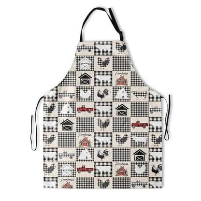 Imiss Waterproof Stain-Resistant Cooking Chef Aprons for Grill BBQ Baking 27 X 31 Inch - color: Farmhouse Rooster