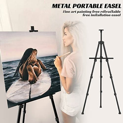 Easels for Painting Canvas, Aredy 66" Art Easel for Drawing, Portable Painting Easel Stand, Metal Table Top Easel (4 Pack) - style: 4 Pack